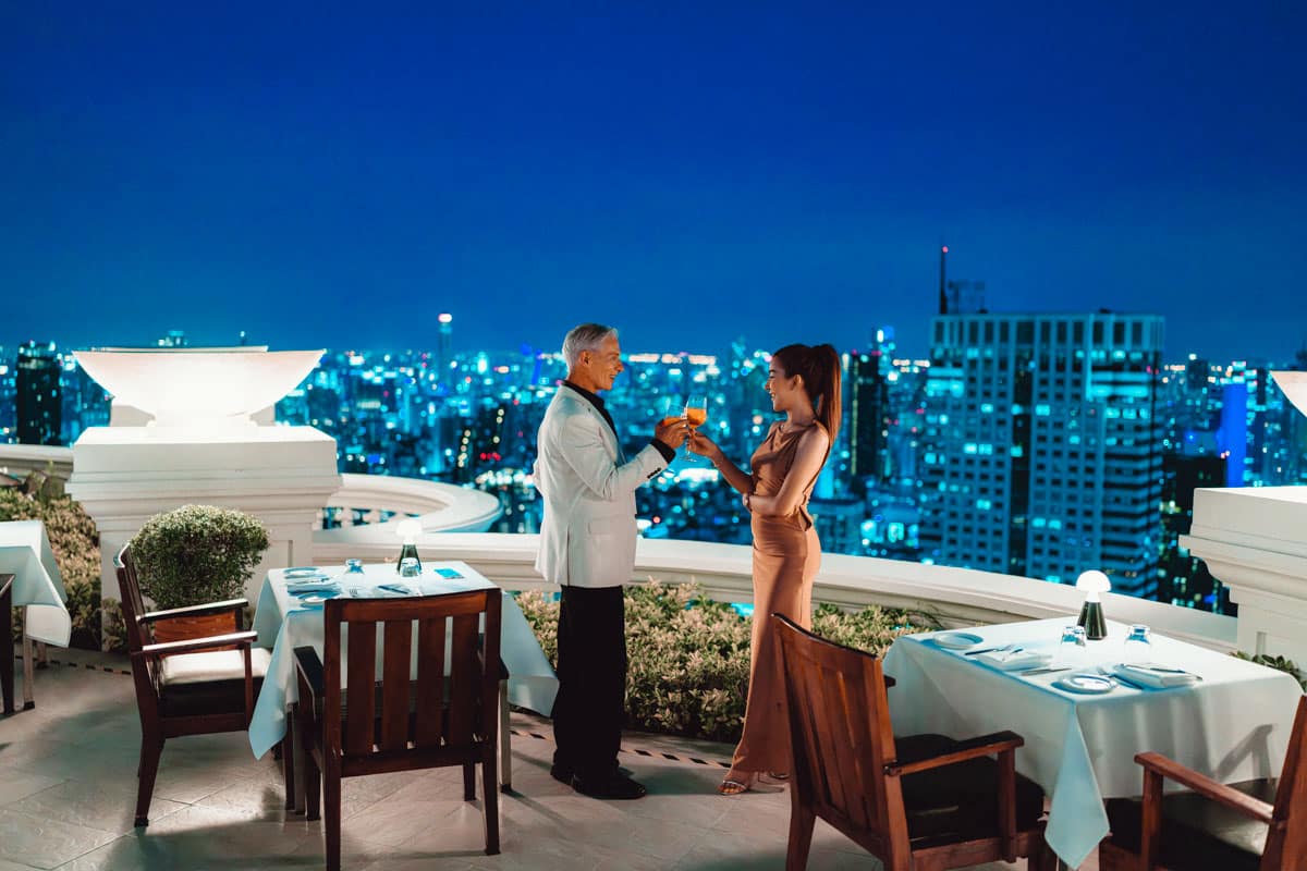 Sirocco Sky Bar at night