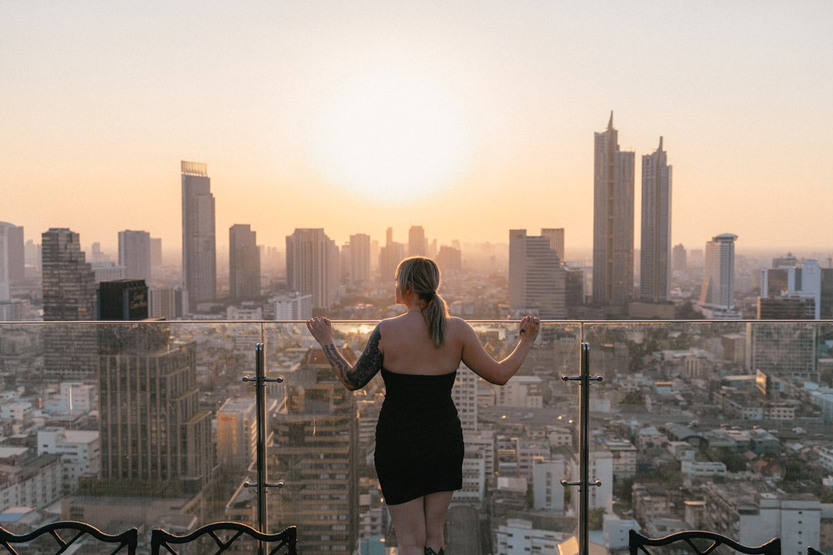 Bangkok skyline at sunset