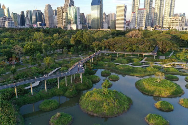 Benjakitti Park aerial view